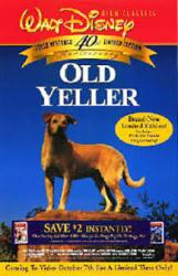 Old Yeller movie poster [40th Anniversary] Walt Disney video poster