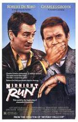 Midnight Run movie poster [Robert DeNiro & Charles Grodin]