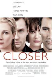 Closer [w/ Julia Roberts, Jude Law, Natalie Portman & Clive Owen] (Theatrical Movie Poster) VG