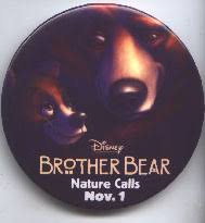 Brother Bear [Disney] 3'' round Promotional Bear Pin/Button-black (Nr. Mint)
