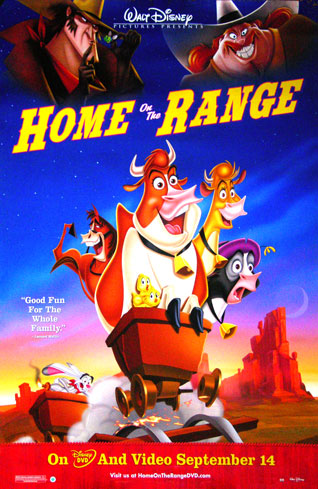 Home On The Range Movie Poster Walt Disney 26x40 Video Version
