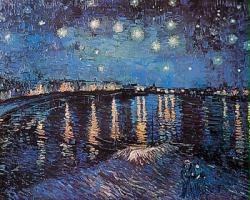 Vincent Van Gogh poster: Starlight Over the Rhone (36'' X 24'')