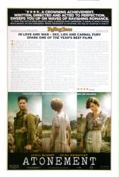 Atonement movie poster [Keira Knightley & James McAvoy] Review style