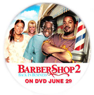 Barbershop 2: Back In Business pinback button [Ice Cube/Queen Latifah]