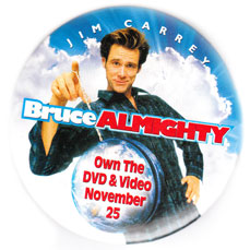 Bruce Almighty pinback [Jim Carrey] 3'' Round Button