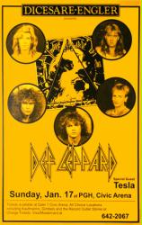 Def Leppard poster: Hysteria World Tour 11'' X 17'' handbill-style