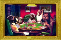 C.M. Coolidge poster: Dogs Playing Poker (A Bold Bluff) 36'' X 24''