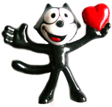 Felix the Cat vintage PVC figure: Felix with Heart (1989)