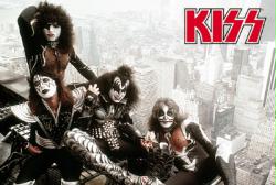 KISS on Rooftop [Gene Simmons-Paul Stanley-Ace Frehley-Peter Criss](34 1/2'' X 22 1/4'' Poster) New