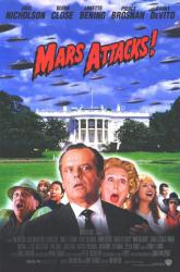 Mars Attacks! movie poster [Jack Nicholson/Glenn Close] Tim Burton