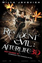 Resident Evil: Afterlife 3D movie poster (Milla Jovovich]