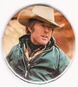 Robert Redford pinback: 2 1/4'' Vintage Button