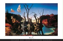 Salvador Dali poster: Swans Reflecting Elephants (36'' X 24'') New