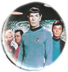 Star Trek pinback: Spock & Crew (3'' vintage button)