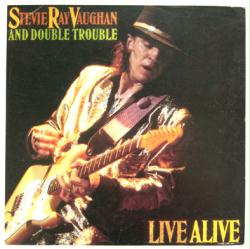 Stevie Ray Vaughan & Double Trouble: Live Alive vintage LP poster flat