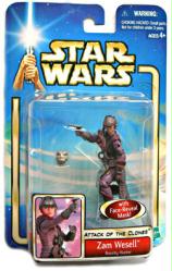 Star Wars Episode 2: Zam Wesell figure [Face-Reveal Mask] (Hasbro) NM