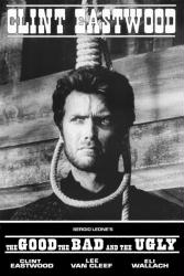 The Good, the Bad, and the Ugly movie poster [Clint Eastwood] B&W