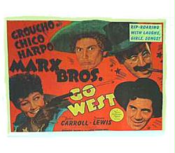 Go West movie poster [The Marx Brothers] Groucho, Chico & Harpo