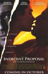 Indecent Proposal movie poster [Robert Redford/Demi Moore/Harrelson]