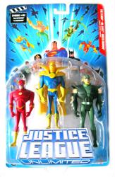 Justice League Unlimited-The Flash, Dr. Fate & Green Arrow action figures (Mattel/2004) NM card