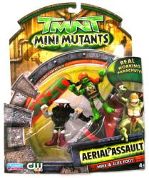 TMNT Mini Mutants [Aerial Assault] Mike & Elite Foot action figures (Playmates/2008) Sealed/NM card