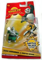 Kung Fu Panda: Rhino Commander & Master Crane figures (Mattel/2007) Sealed/NM card