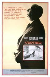 Vertigo movie poster [James Stewart/Kim Novak] Alfred Hitchcock (1983)