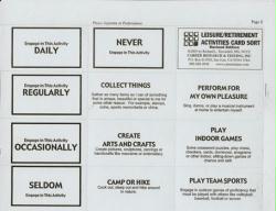 Leisure & Retirement Card Sort (Knowdell) - cards