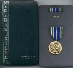 Army Achievement Medal in Case with ribbon bar and lapel pin
