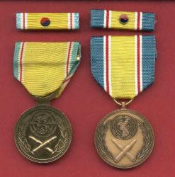 Republic of Korea War Service medal with ribbon bar-Both Versions