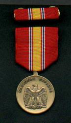 National Defense medal with ribbon bar