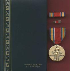 World War II Victory Medal in Case with ribbon bar and lapel pin